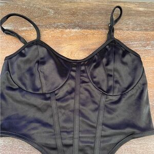 SHEIN Black Satin Bustier